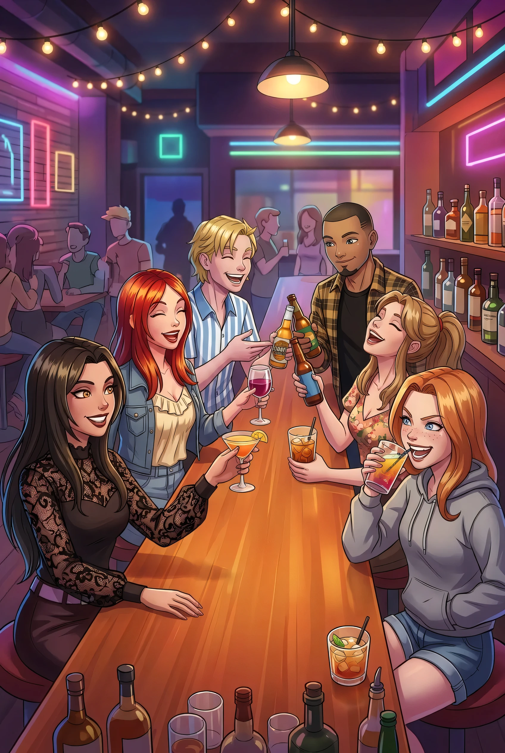 Tickle Magnet bar scene